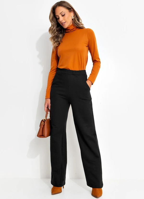 Moda Pop - Blusa Segunda Pele Gola Alta Caramelo 3