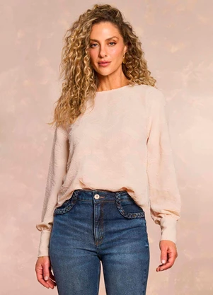 Doce Trama - Blusa Soft Garden em Geometric Flow Branco - DOCE TRAMA