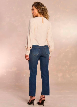 Doce Trama - Blusa Soft Garden em Geometric Flow Branco - DOCE TRAMA