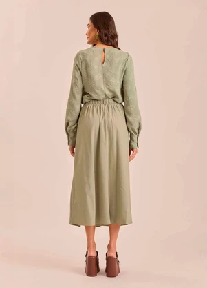 Doce Trama - Blusa Soft Garden em Geometric Flow Verde - DOCE TRAMA