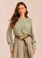 Doce Trama - Blusa Soft Garden em Geometric Flow Verde - variação: Verde