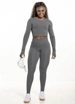 Cobertura - Blusa Sport Manga Longa Cinza - COBERTURA