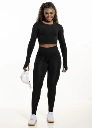 Cobertura - Blusa Sport Manga Longa Preto - COBERTURA
