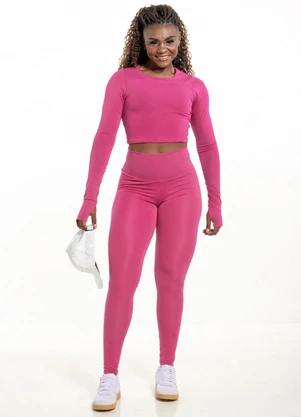 Cobertura - Blusa Sport Manga Longa Rosa - COBERTURA