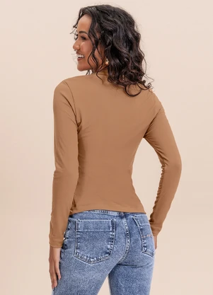 Angel - Blusa Suede Basic Marrom - ANGEL