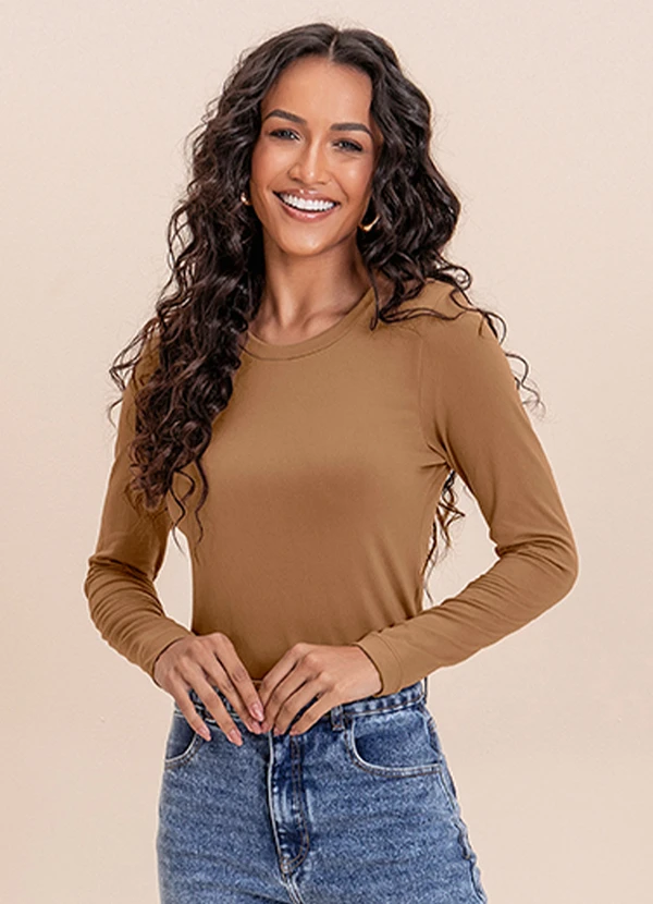Angel - Blusa Suede Basic Marrom