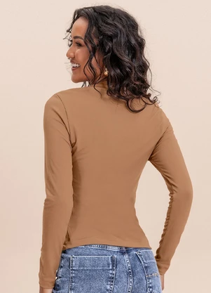 Angel - Blusa Suede Basic Marrom - ANGEL