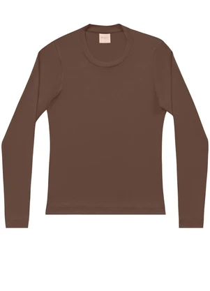 Angel - Blusa Suede Basic Marrom - ANGEL