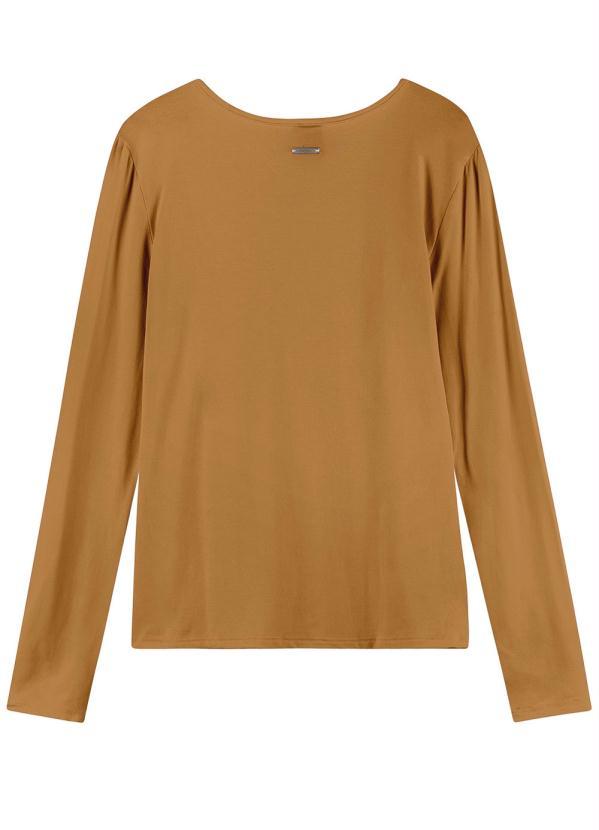 Enfim - Blusa Taupe Tradicional em Viscose Feminina 2