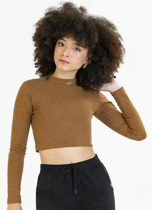 Soft Bonni - Blusa Teen em Malha Canelada Bege - SOFT BONNI