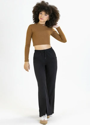 Soft Bonni - Blusa Teen em Malha Canelada Bege - SOFT BONNI