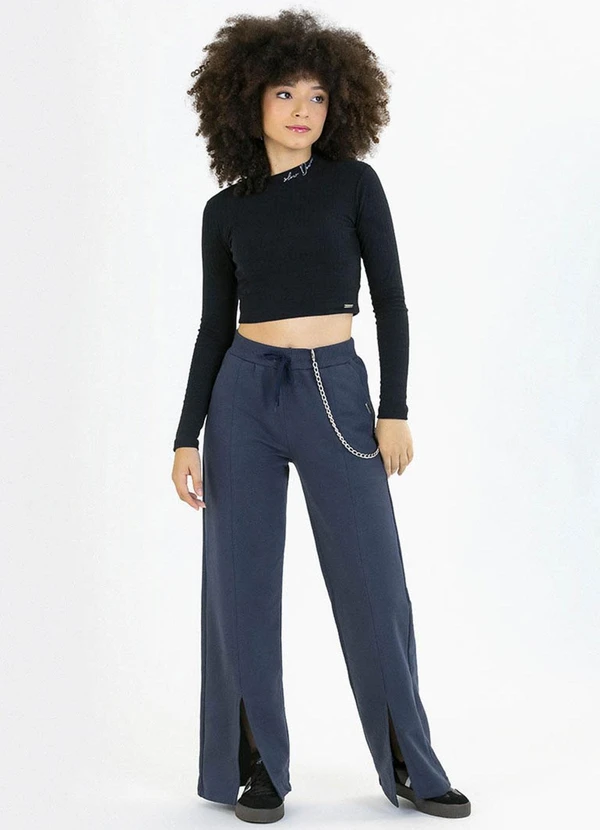 Soft Bonni - Blusa Teen em Malha Canelada Preto 2