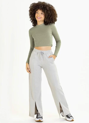 Soft Bonni - Blusa Teen em Malha Canelada Verde - SOFT BONNI