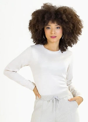 Soft Bonni - Blusa Teen em Malha Térmica Branco - SOFT BONNI