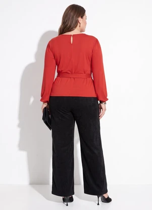 Quintess - Blusa Telha Transpassada com Mangas Longas - QUINTESS
