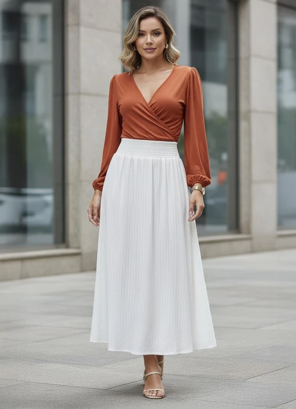 Quintess - Blusa Telha Transpassada com Mangas Longas 3