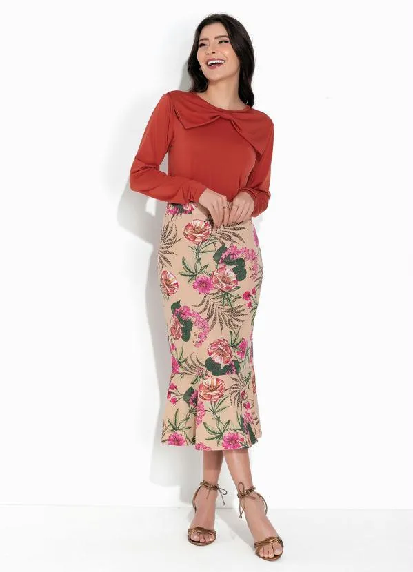 Rosalie - Blusa Terracota com Pala Laço 4