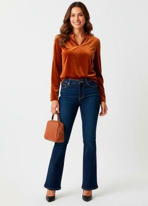 Blusa Terracota em Veludo