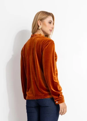 Quintess - Blusa Terracota em Veludo - QUINTESS