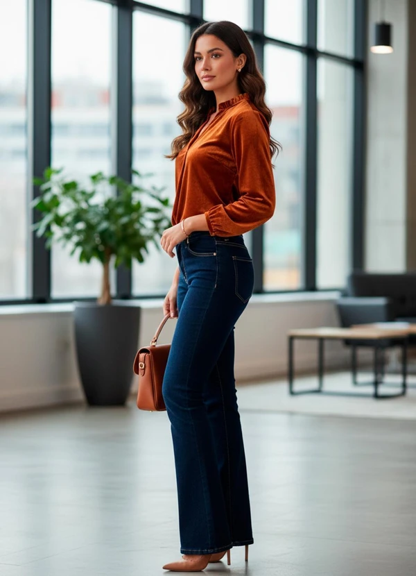 Quintess - Blusa Terracota em Veludo 4