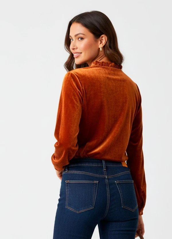 Quintess - Blusa Terracota em Veludo 5