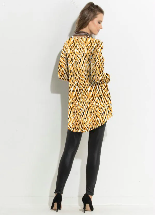Quintess - Blusa Tigre Ferrugem Mullet com Manga Longa 3