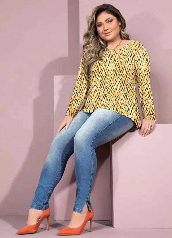 Quintess - Blusa Tigre Ferrugem Mullet com Manga Longa 5