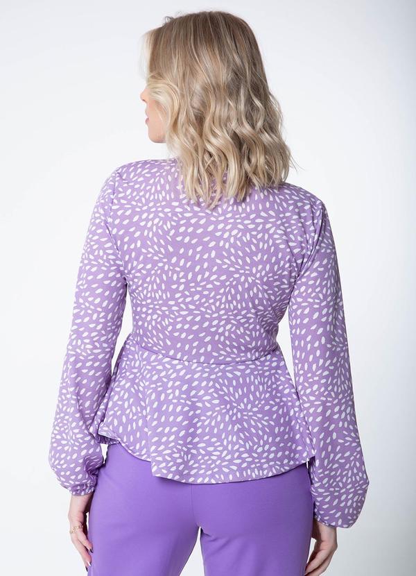 Misiss - Blusa Transpassada com Babado de Poá Aline Roxo 2