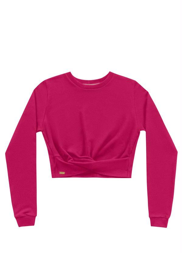 Angel - Blusa Transpassada de Molecotton Rosa