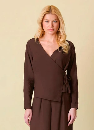 Ritmi Studio - Blusa Transpassada Manga Longa - RITMI STUDIO