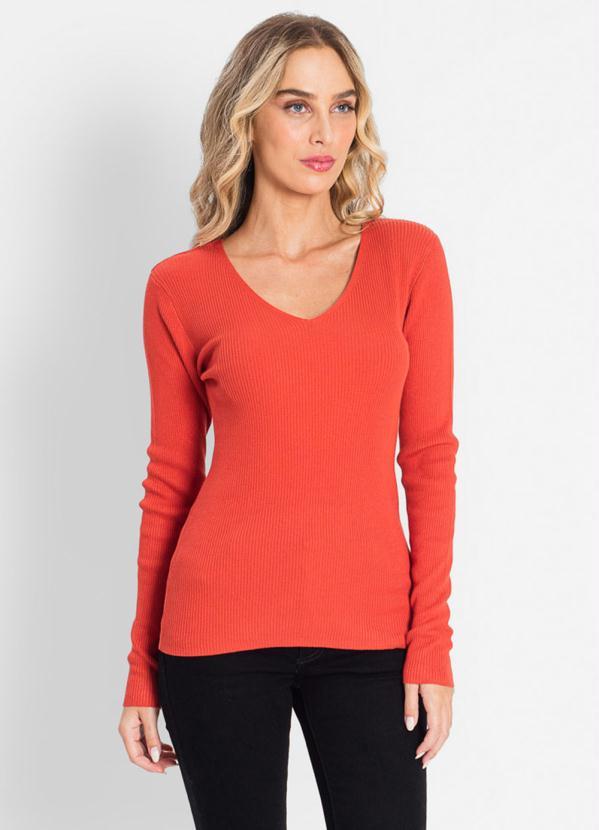 Rovitex - Blusa Tricô Laranja