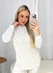 Doce Tom - Blusa Tricot Alongada Off White - variação: Off White
