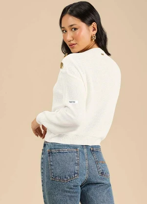 Angel - Blusa Tricot Branco - ANGEL