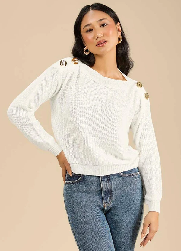 Angel - Blusa Tricot Branco
