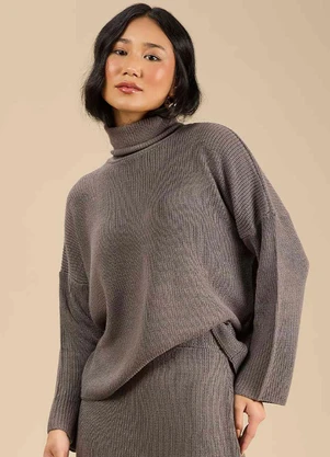 Angel - Blusa Tricot Cinza - ANGEL