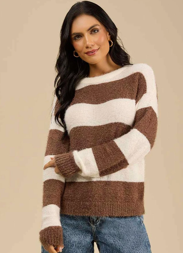 Angel - Blusa Tricot Marrom