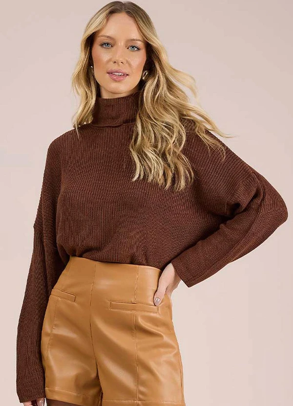 Angel - Blusa Tricot Marrom