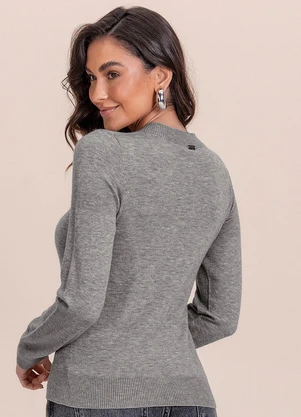 Angel - Blusa Tricot Cinza - ANGEL