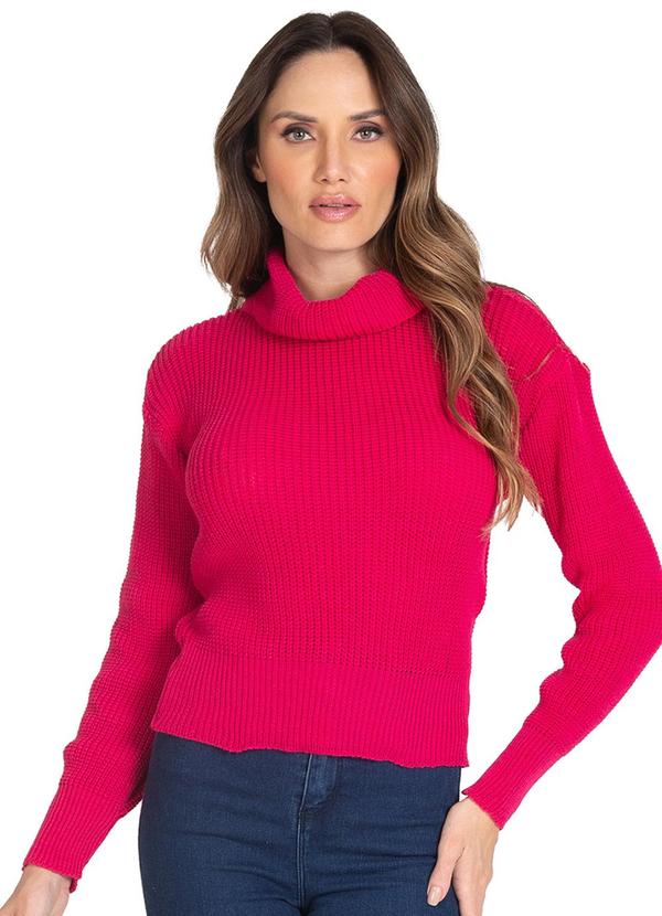 Select - Blusa Tricot Feminina Manga Longa Rosa
