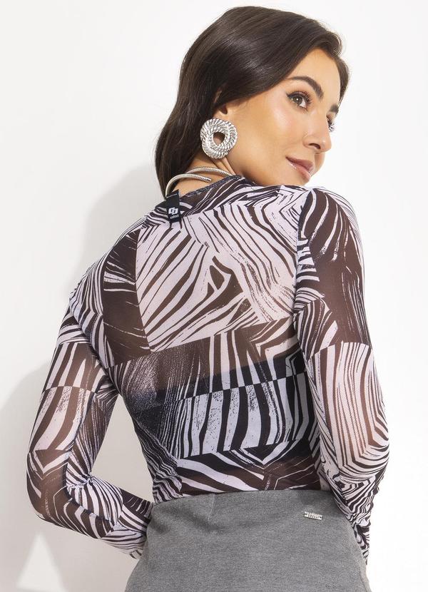 Colcci - Blusa Tule Estampado Bege 2