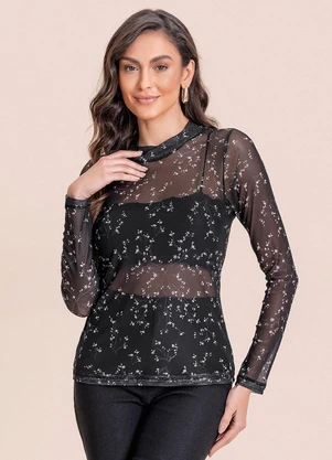Angel - Blusa Tule Preto - ANGEL