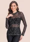 Angel - Blusa Tule Marrom - variação: Preto