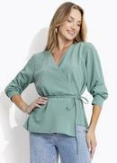 Blusa Verde Claro em Crepe Plano