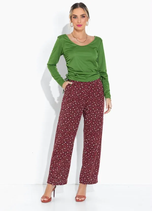 Moda Pop - Blusa Verde com Amarração e Detalhes na Lateral 4