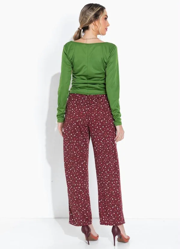 Moda Pop - Blusa Verde com Amarração e Detalhes na Lateral 5