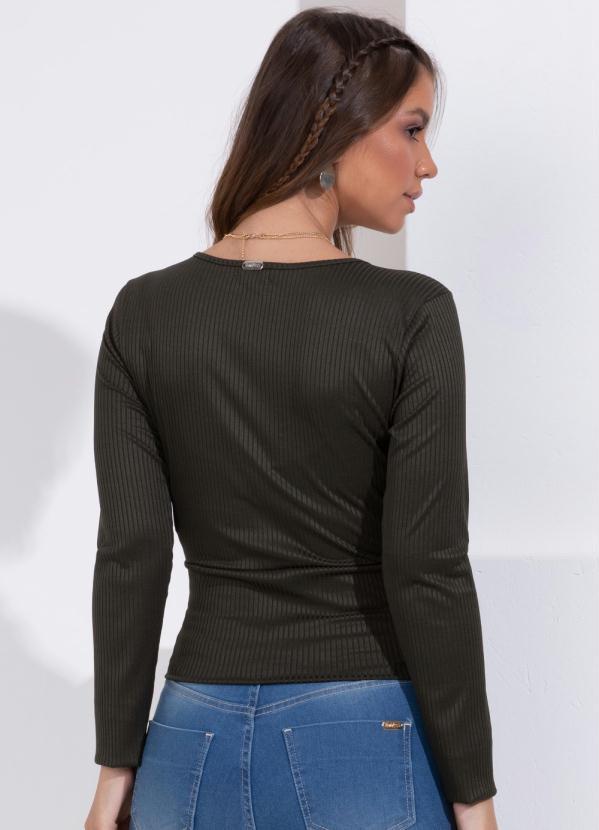 Quintess - Blusa Verde com Decote Transpassado 2