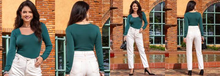 Blusa Verde em Malha de Viscose
