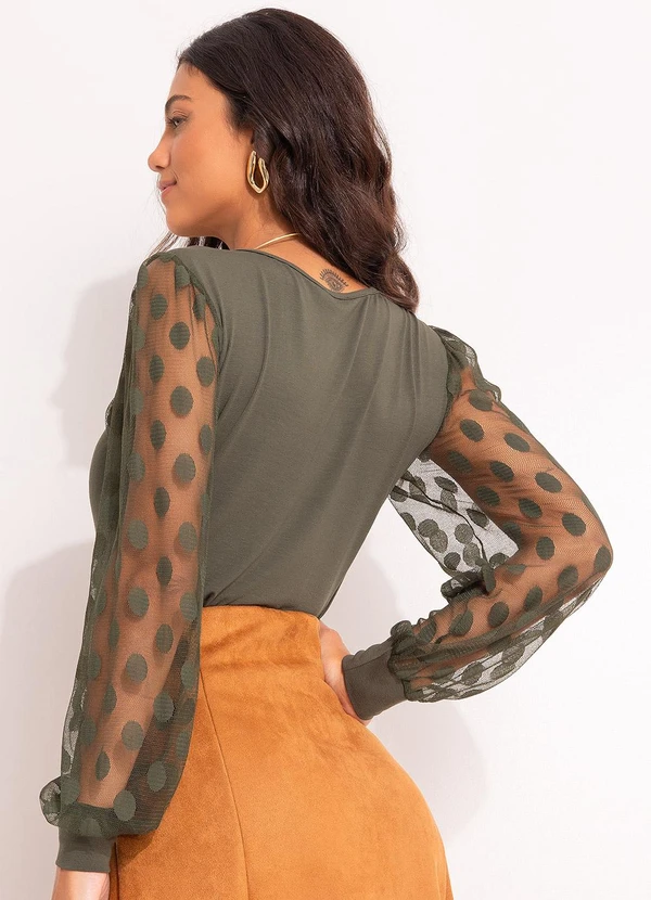 Quintess - Blusa Verde em Malha de Viscose 2