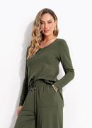 Blusa Verde em Malha de Viscose
