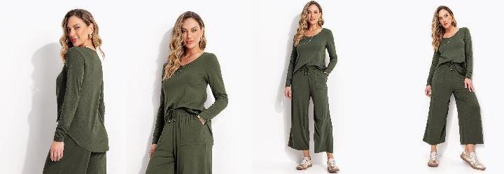 Blusa Verde em Malha de Viscose
